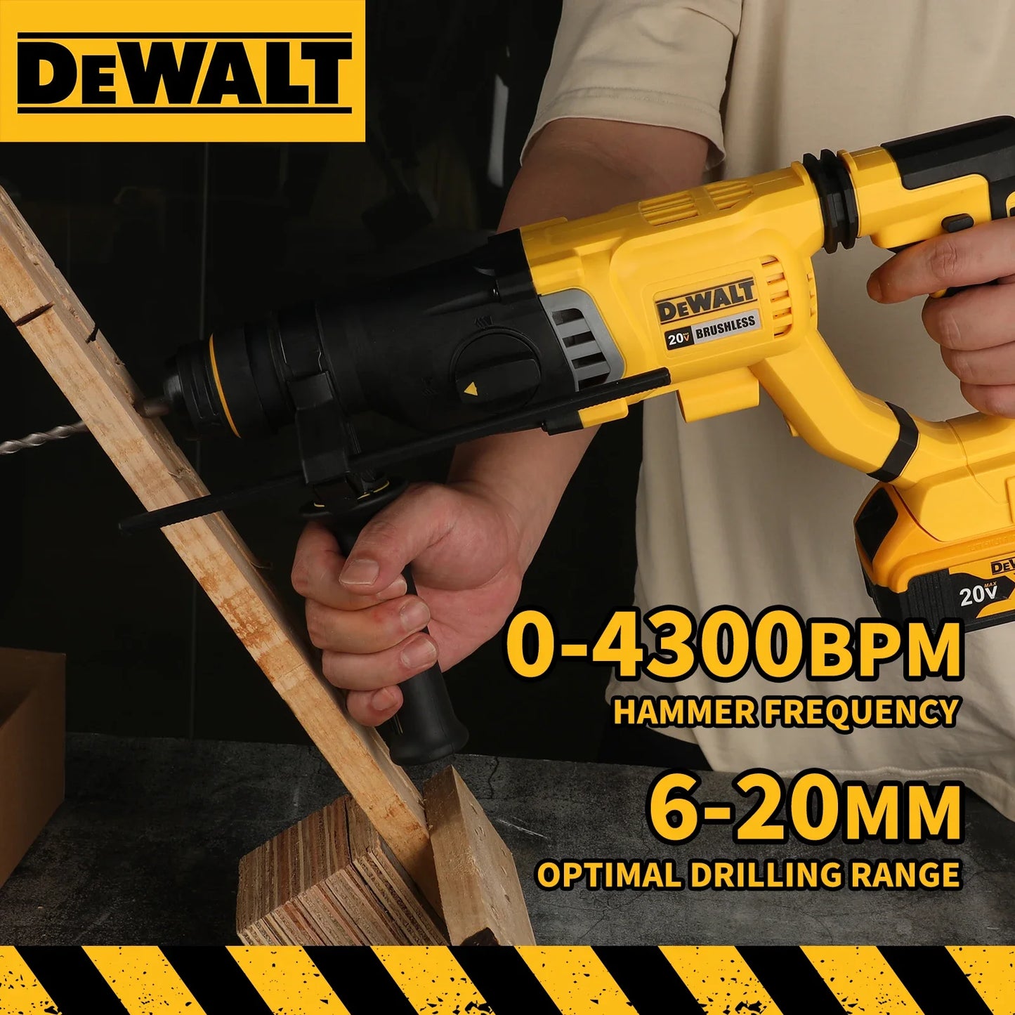 DEWALT Brushless Cordless SDS Rotary Hammer 3-Mode Concrete Wall Metal Wood Drill D-Handle Hot Sale 20V Tool
