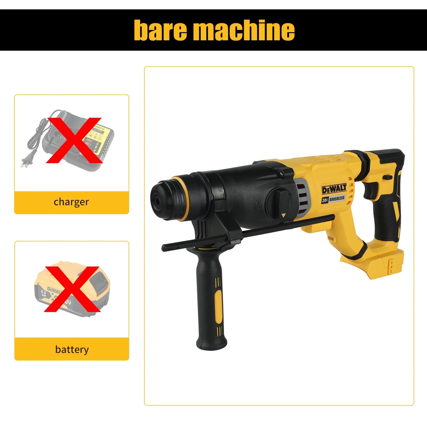 DEWALT  Brushless Cordless SDS Rotary Hammer 3-Mode Concrete Wall Metal Wood Drill D-Handle Hot Sale 20V Tool