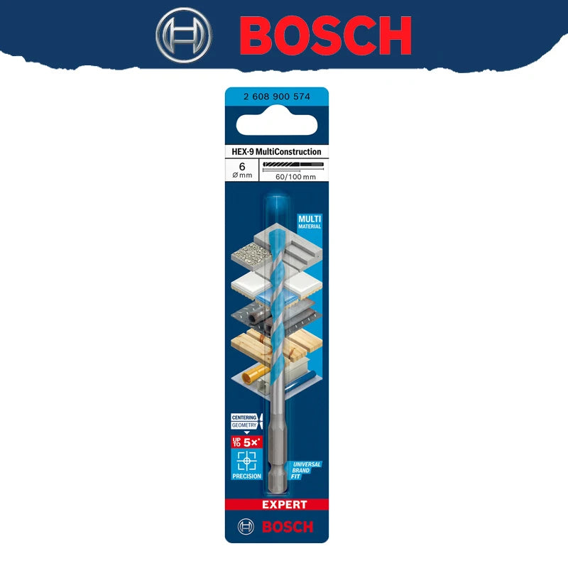 BOSCH EXPERT HEX-9 Multi Construction Drill Bit For Concrete Soft Tiles High Hardness Twist Drill 2608900569 2608900574