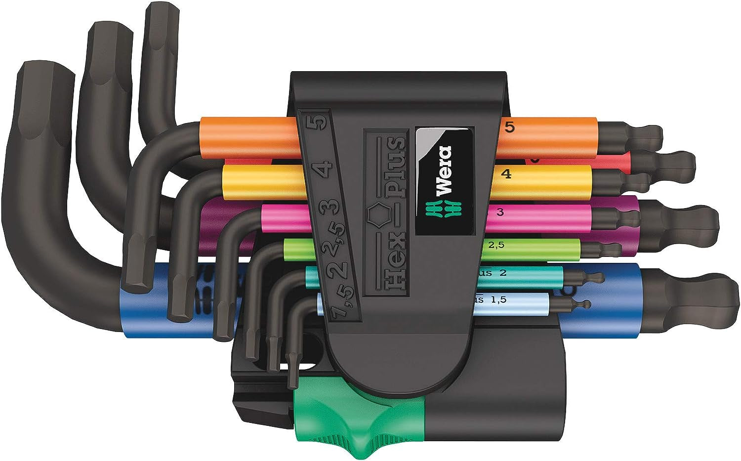 5133164001 950/9 Hex-Plus Multicolour 2 L-Key Set, Metric, Blacklaser, 9 Pieces